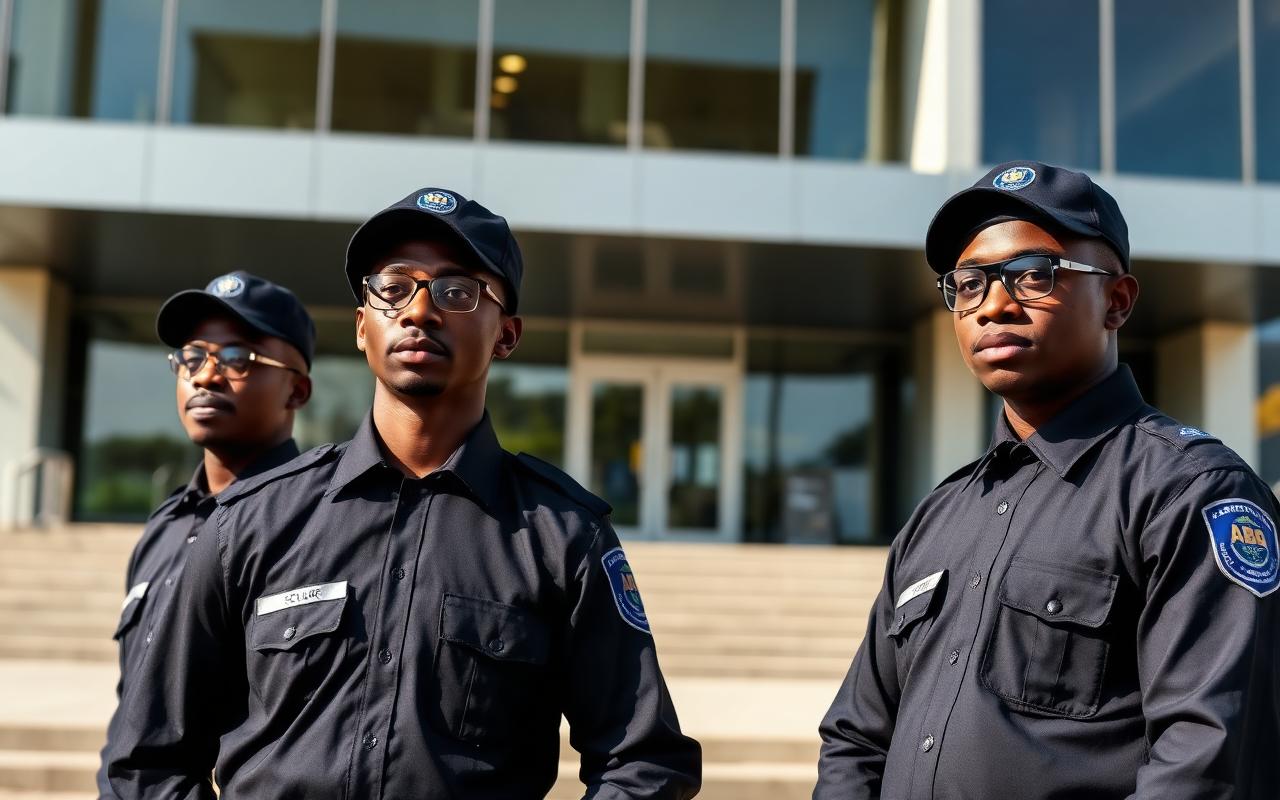 African security officers on duty